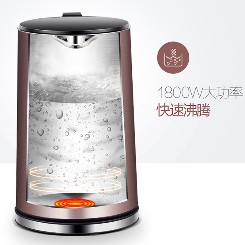 Midea/美的 MK-HJ1510a电热水壶304不锈钢自动断电家用烧水壶