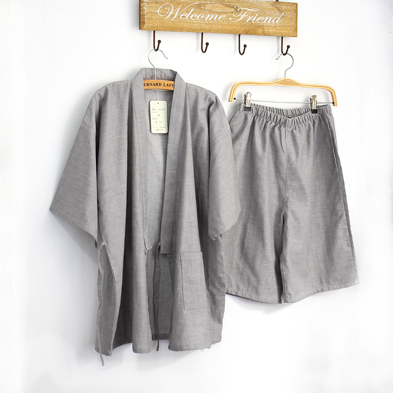 欧雅瑅 Oratee 家居服 睡衣日式短袖男全棉纱布和服睡衣汗蒸服夏短裤家居服甚平薄柔软透气 价格图片品牌报价 苏宁易购博立都服饰鞋包专营店