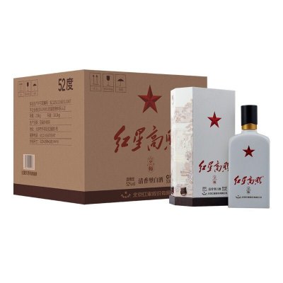 红星二锅头 红星高照 52度500ml*6瓶整箱装 清香型白酒高度纯粮商务宴请礼品酒