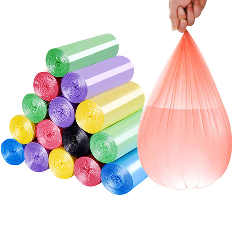 亦泰12卷中大号塑料袋拉连卷加厚彩色垃圾袋家用点断式垃圾袋颜色随机