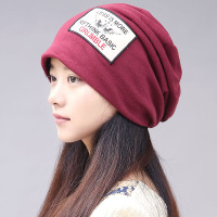 秋冬头巾帽男女通用棉质堆堆帽月子帽光头帽包头帽子韩版潮贴布深灰色均码有弹性