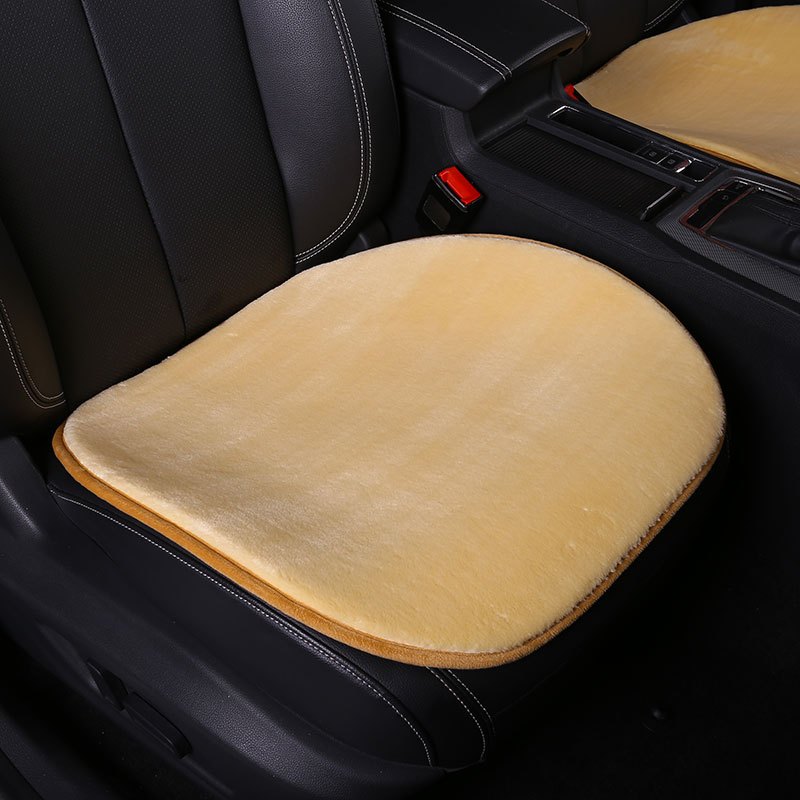 汽车座椅单垫三件毛绒坐垫冬季保暖单片坐垫加厚毛绒垫车座沙发垫