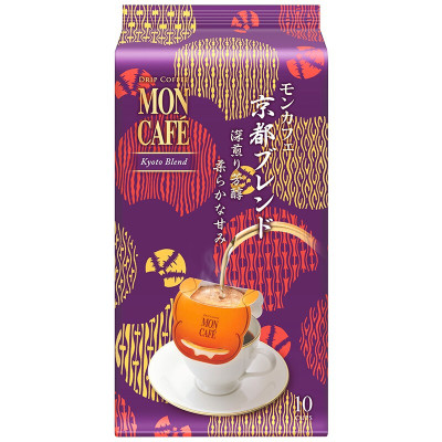 日本进口 片冈物产Moncafe 挂耳咖啡(京都) 10杯份 精品款滴漏式滤泡无蔗糖黑咖啡