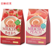 日东红茶牌 草莓味奶茶+白桃味奶茶 共280g(20条) 清新淡雅甜味奶茶粉 日本原装进口
