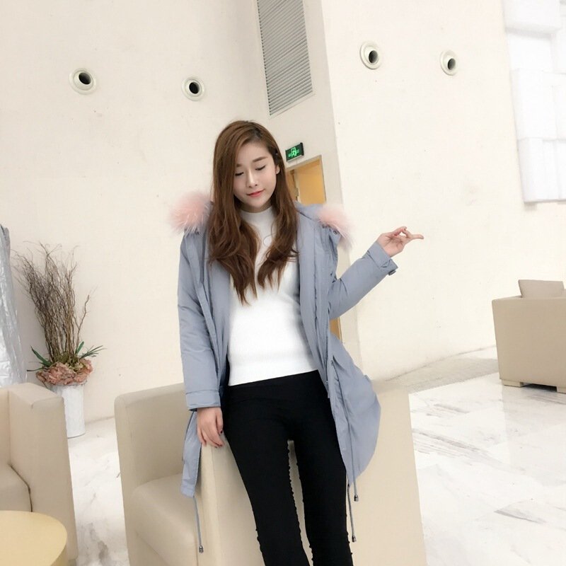 新款冬季羽绒服欧美高端羽绒外套周冬雨冬装灰色