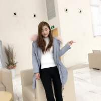 新款冬季羽绒服欧美高端羽绒外套周冬雨冬装灰色