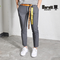 英伦修身小脚九分裤男大码休闲西裤弹力西装裤薄灰色(偏小)