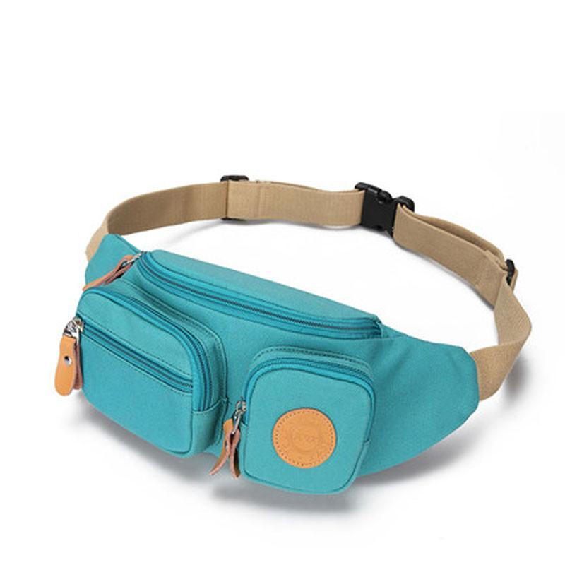 腰包女多功能收银包女帆布单肩斜挎包迷你手机小腰包