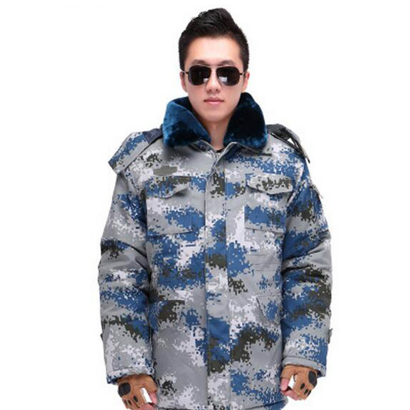 运动户外07式荒漠迷彩作训大衣男冬季中长款棉大衣城市消防加厚棉服军