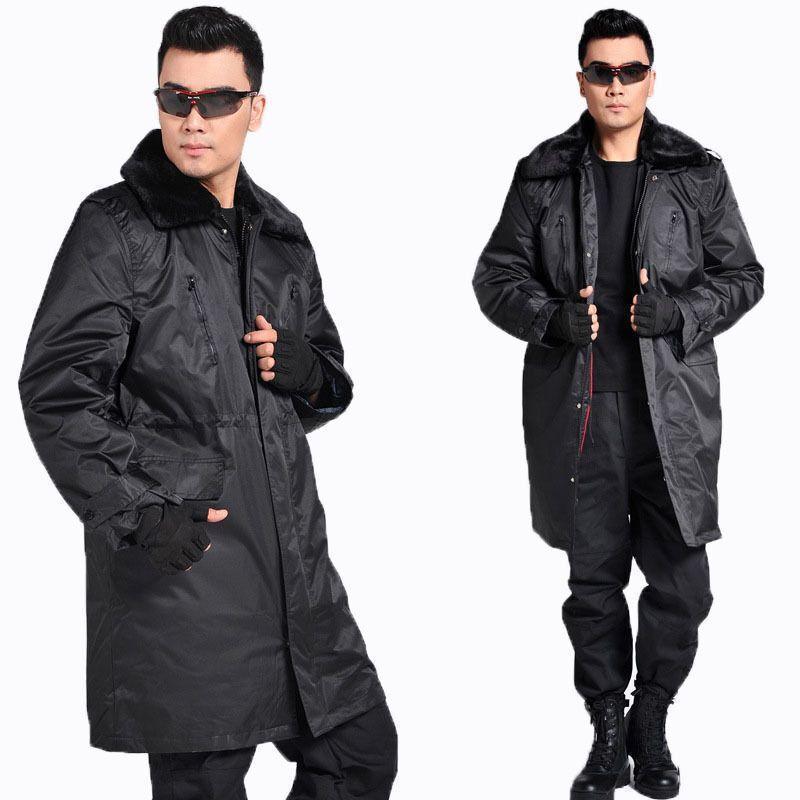 z00107式羊绒保安大衣男士棉服抗寒保暖加长加厚8