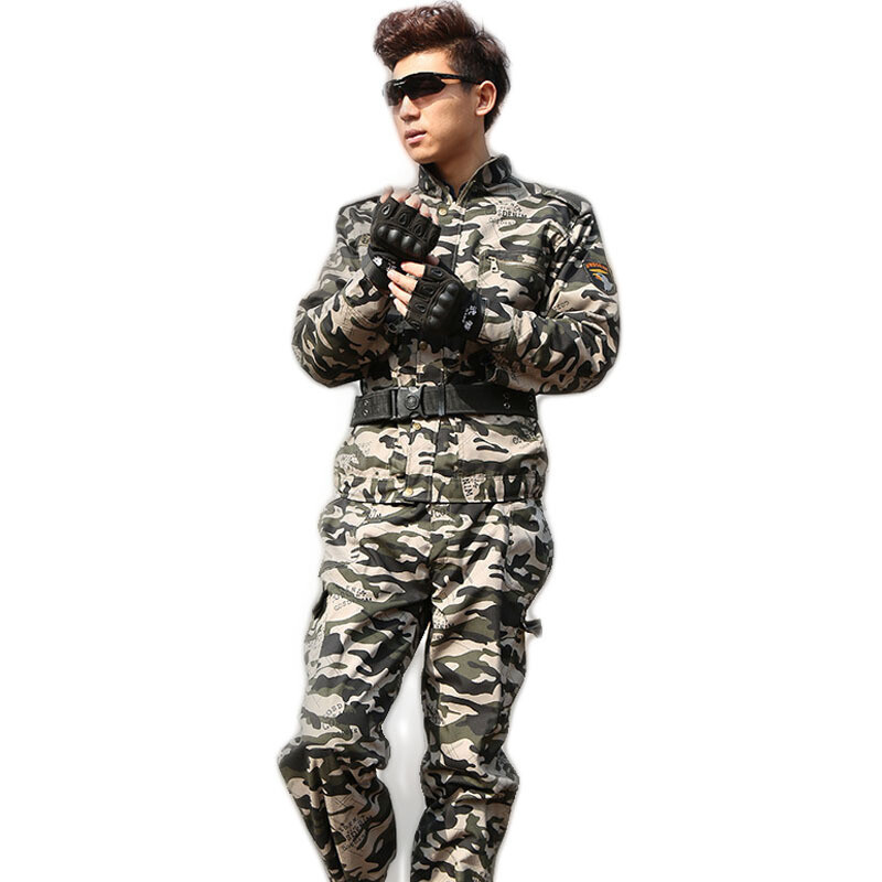 07荒漠迷彩作训服春秋款迷彩服男套装特种兵军装