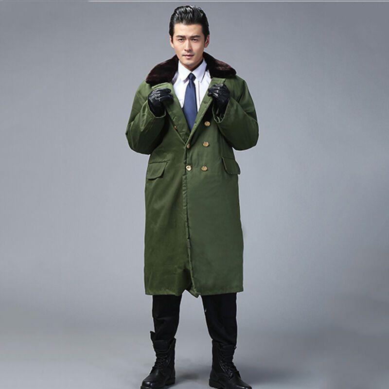 冬装军大衣军绿棉大衣男女棉袄工作服保安防寒大衣劳保服加厚加长