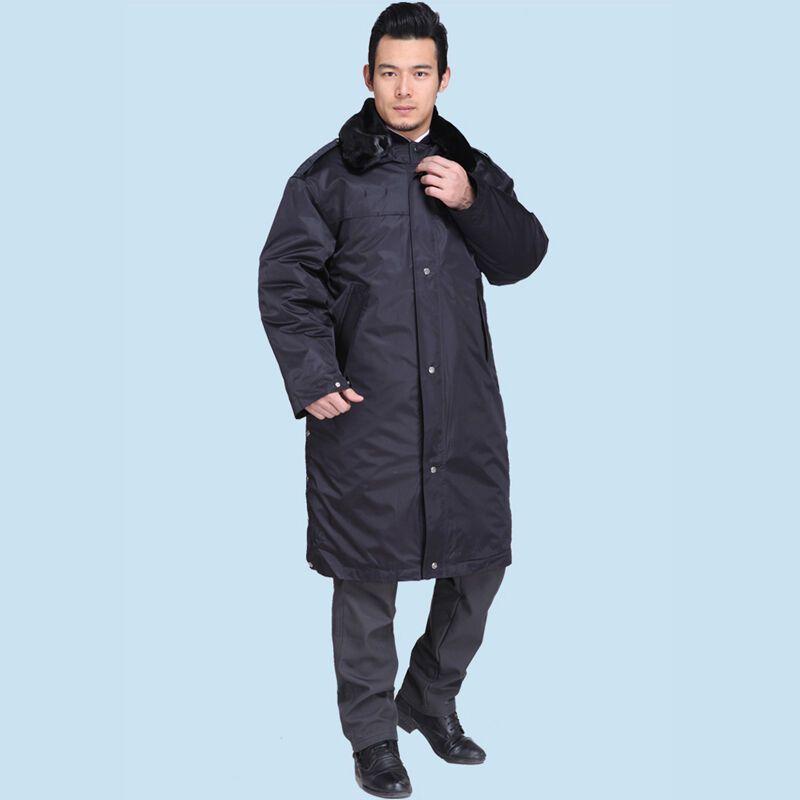 棉服冬季执勤保暖棉衣服棉袄加长款保安加厚棉大衣军大衣男