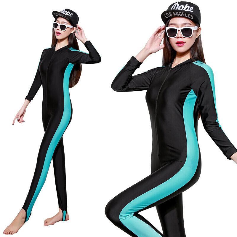 潜水服女士全身连体套装防晒潜水衣游泳衣图片