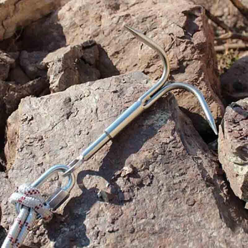 大中小号不锈钢飞虎爪救生三爪搭钩攀岩爬墙抓船锚