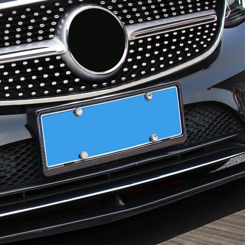奔驰新级改装真碳纤维车牌架新交规牌照框改装奔驰新级真碳纤维车牌架