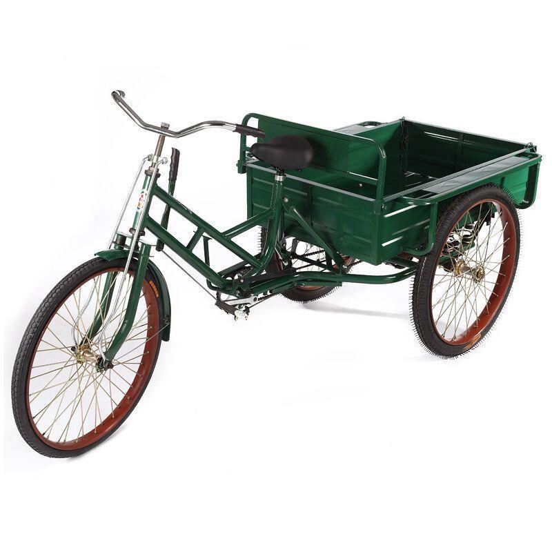 户外26寸人力三轮车老年拉货载物脚踏三轮自行车