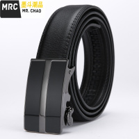 内穿内扣3.0CM男士皮带真皮牛皮青年时尚自动扣潮男百搭腰带裤带  墨斗潮品