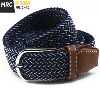 帆布男士编织皮带女士搭腰带松紧弹力编制裤带针扣无孔宽  墨斗潮品