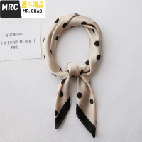 韩国装饰波点丝巾简约小领巾职业女性丝带ins文艺小方巾复古围巾  墨斗潮品