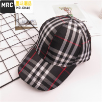 帽子女春夏季韩版休闲百搭格子鸭舌帽男欧美潮牌防晒遮阳帽棒球帽  墨斗潮品