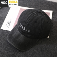 春夏帽子女复古牛仔水洗紫色棒球帽男韩版百搭字母刺绣软顶鸭舌帽  墨斗潮品