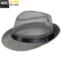 中老年人夏季帽子男士休闲礼帽爸爸透气亚麻帽凉帽爷爷户外网帽  墨斗潮品