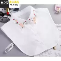 新款假领子女士百搭假领衬衫网纱刺绣花朵衣领子装饰秋冬毛衣领子  墨斗潮品