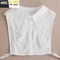 蕾丝大翻领韩版假领子女百搭假领衬衫装饰白色衬衣大领娃娃领  墨斗潮品