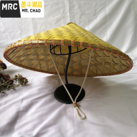 斗笠大檐竹编遮阳帽钓鱼帽舞蹈道具装饰农民帽男防雨大沿斗笠帽  墨斗潮品