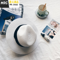 韩国白色帽防晒遮阳帽子女夏天英伦礼帽韩版出游百搭潮流沙滩帽  墨斗潮品