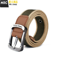 帆布腰带男士女士皮带 休闲裤带韩版学生针扣 青年军训皮带户外  墨斗潮品