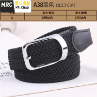 无孔免打孔男士编织腰带松紧弹力帆布皮带女韩版百搭学生裤腰带  墨斗潮品