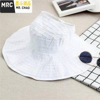 韩版帽子女夏季可折叠空顶帽大檐遮阳布帽休闲太阳帽防紫外  墨斗潮品