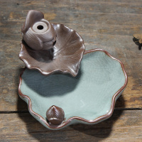 倒流香炉陶瓷高山流水青瓷香薰炉檀香炉创意摆件线香插卧室沉香道（请先与客服确认再下单）