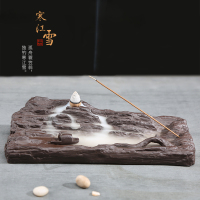 创意紫砂倒流香炉禅意摆件寒江雪 家用室内观赏檀香线香薰炉（请先与客服确认再下单）