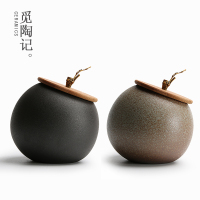 茶叶罐陶瓷密封罐粗陶大小号家用储物罐便携通用普洱包装罐子复古（请先与客服确认再下单）