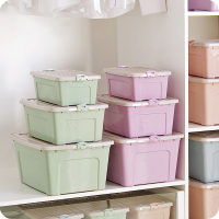 加厚塑料收纳箱衣柜衣物整理箱带锁扣储物箱 有盖玩具收纳盒箱子（请先与客服确认再下单）
