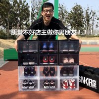 球鞋收纳盒 AJ高端亚克力篮球鞋盒 黑色透明塑料鞋柜展示柜防氧化（请先与客服确认再下单）