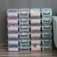 塑料透明鞋盒鞋收纳箱整理盒10个装家用宿舍加厚手提式鞋子收纳盒（请先与客服确认再下单）