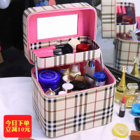 化妆包大容量多功能韩国便携简约专业双层手提化妆箱化妆品收纳盒（请先与客服确认再下单）