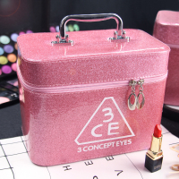 化妆包大容量小号便携韩国简约少女心可爱收纳盒方品袋化妆箱手提（请先与客服确认再下单）