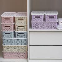塑料化妆品收纳盒镂空抽屉书桌办公桌收纳杂物桌面内裤内衣储物盒（请先与客服确认再下单）