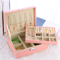 带锁首饰盒公主欧式韩国木质手饰品耳钉耳环首饰收纳盒家用珠宝盒（请先与客服确认再下单）