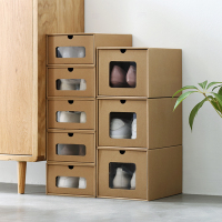 加厚抽屉鞋盒透明鞋盒 男女抽屉式鞋子收纳盒 纸鞋盒63010(请先与客服确认再下单)