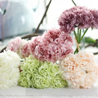 欧式简约仿真牡丹花束高档外贸家居装饰小绣球5头花假花绢花摆件（请先与客服确认再下单）