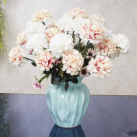新品欧式假花仿真花装饰玫瑰花套装摆件客厅餐桌绢花陶瓷花瓶（请先与客服确认再下单）