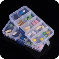 塑料分格透明收纳盒便携迷你分类整理药盒子一周饰品首饰盒小药盒（请先与客服确认再下单）