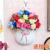 挂墙花篮仿真花套装挂壁挂饰墙挂篮假花室内吊篮墙面装饰花卉挂件（请先与客服确认再下单）