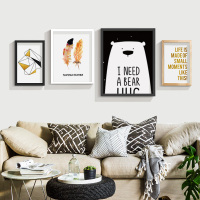 现代简约装饰画卧室客厅挂画餐厅玄关壁组合相框有框画沙背景G（请先与客服确认再下单）